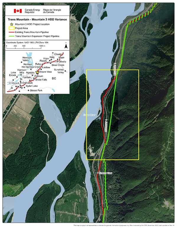 Trans Mountain 3 HDD Variance location