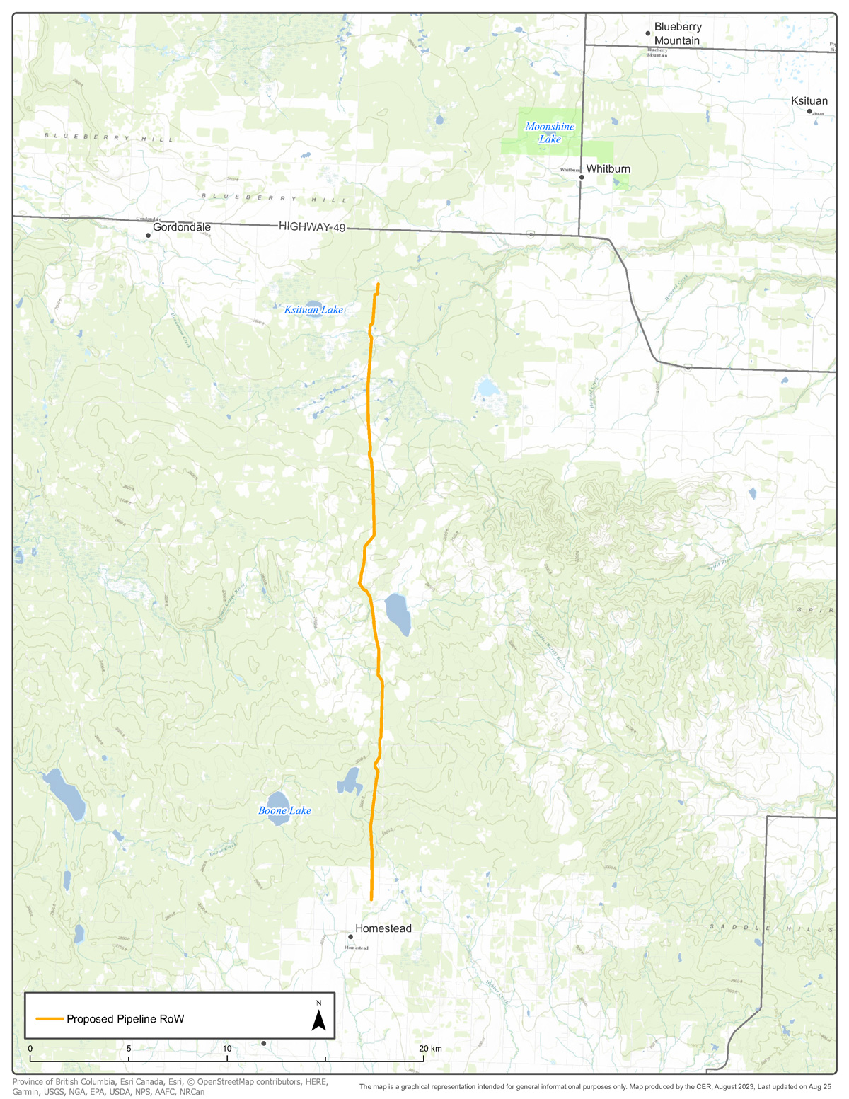 NOVA Gas Transmission Ltd. – Proposed Pipeline RoW map