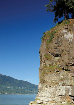 Rock formation and lake