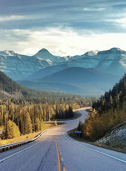 Highway and mountains