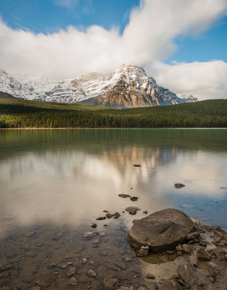 Scenic mountain and lake