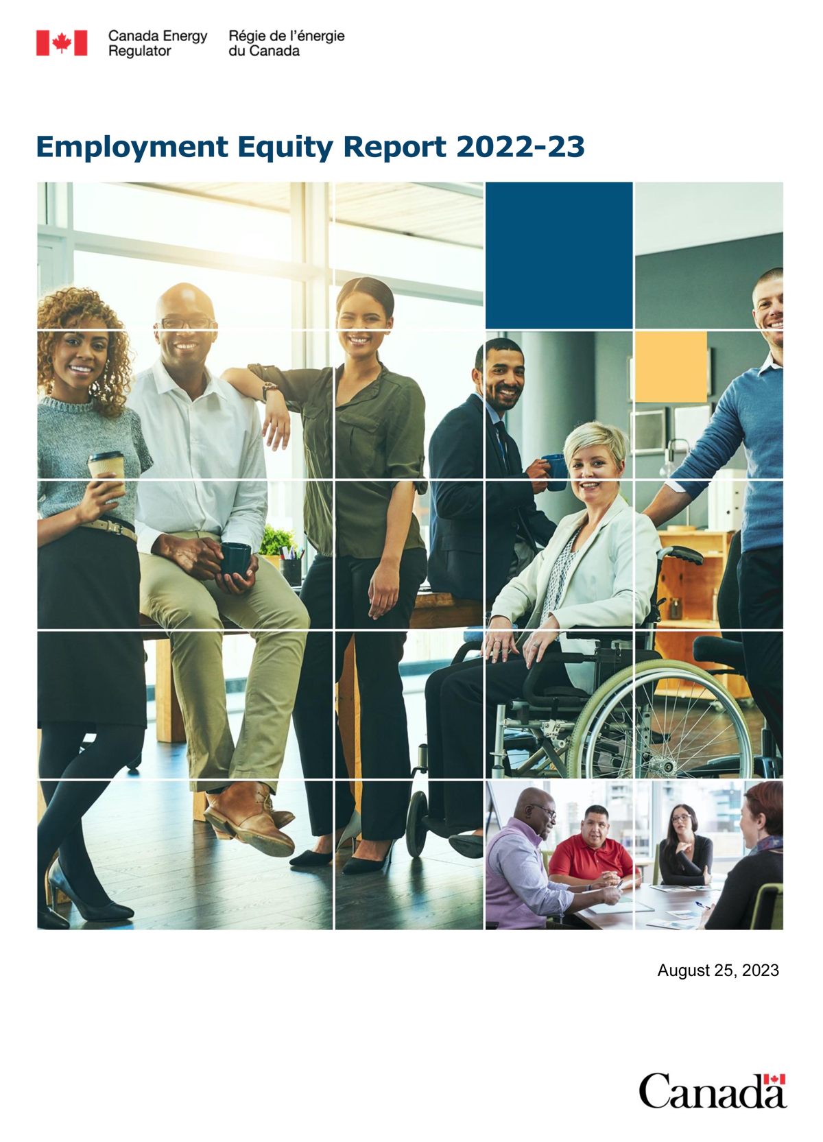 A collage of people in an office