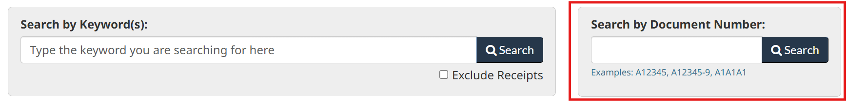 Identifying where to perform document number search.