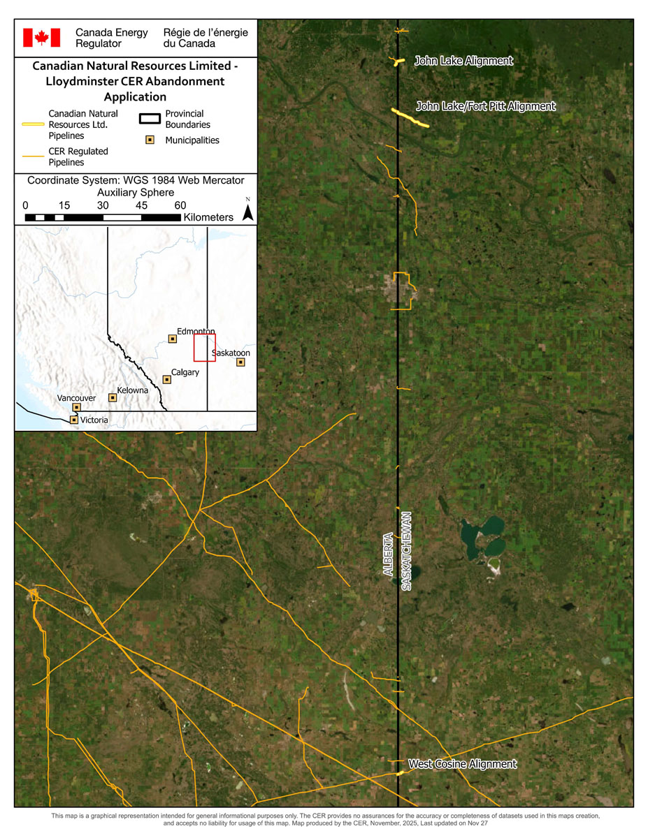 Application for Leave to Abandon Lloydminster Region Project Map