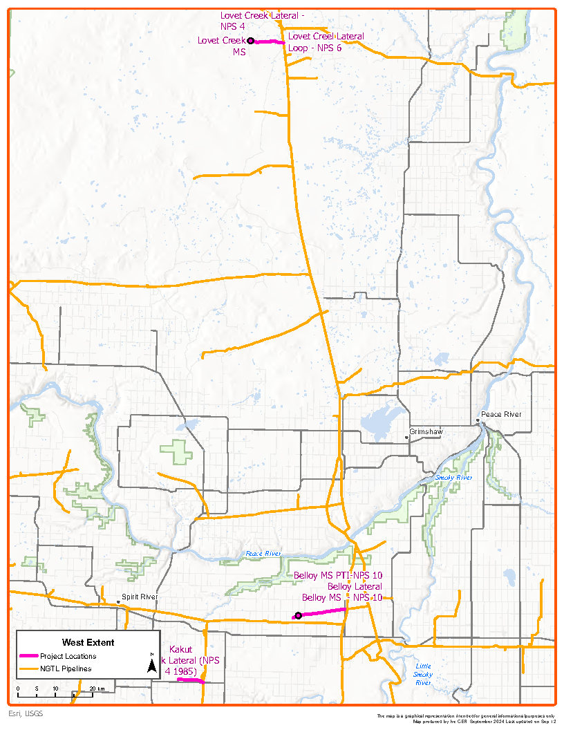 NGTL GP 2024 Meter Stations and Laterals Abandonment Program - west map