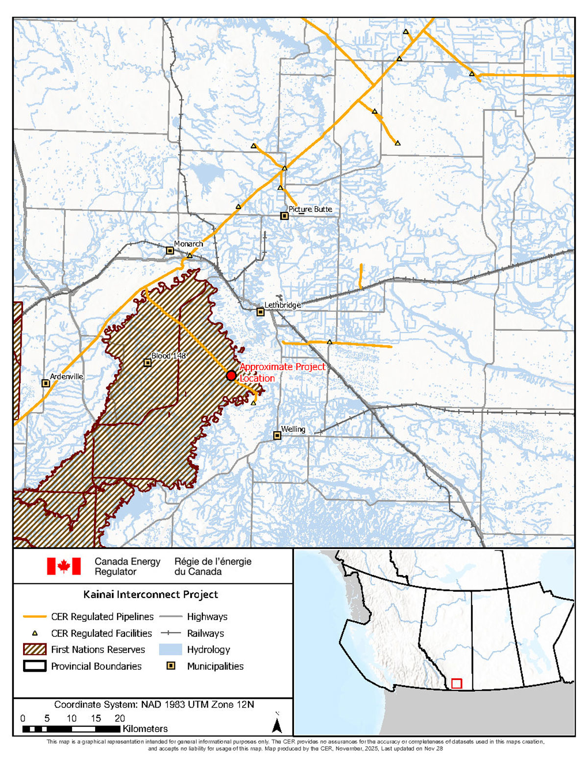 NGTL GP Ltd. (NGTL GP) Kainai Interconnect Project - overview map