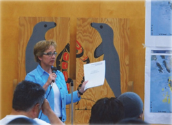 NEB staff at public information meeting