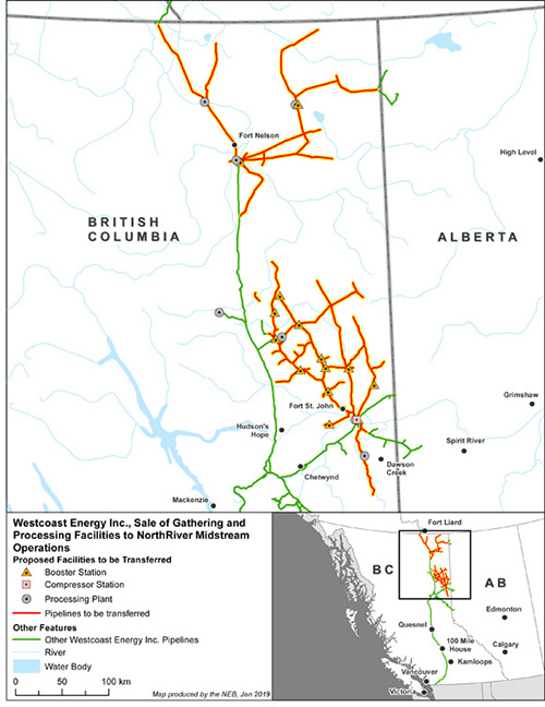 Sale of Gathering and Processing Facilities to NorthRiver Midstream Operations &ndash; Proposed Facilities to be Transferred Map