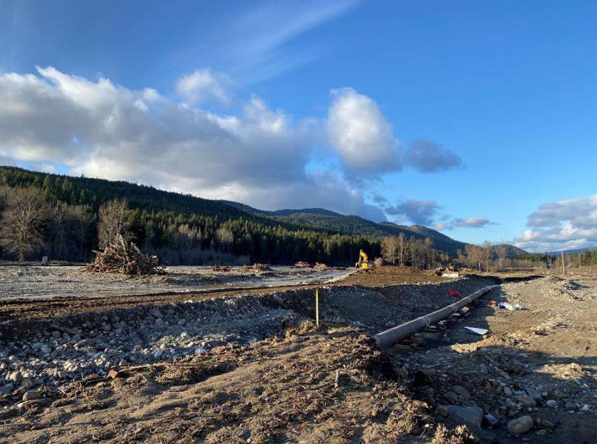 Figure 4 – Heavy machinery is used to create new access roadway.