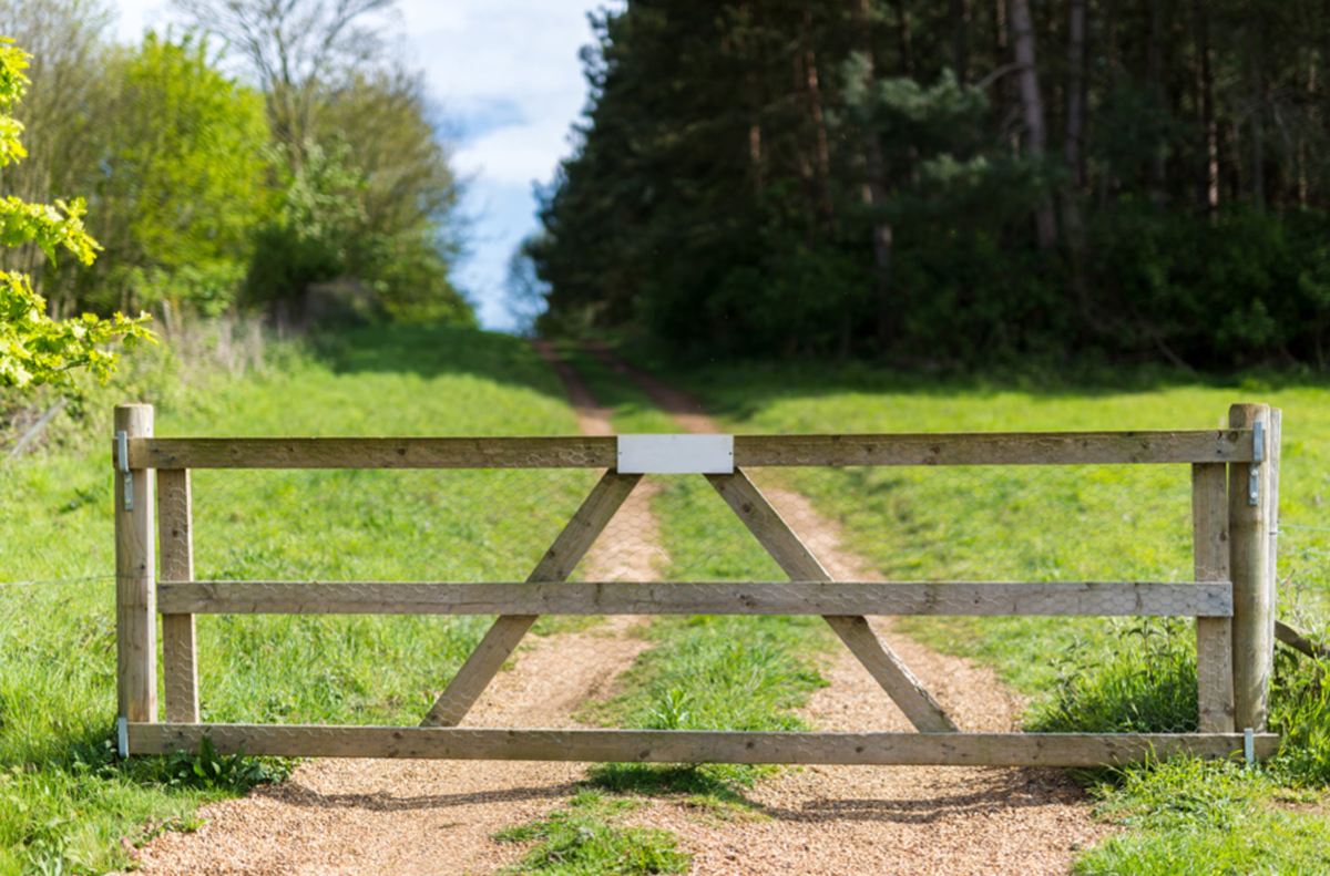 Figure 3 – Gate blocking access to dirt road