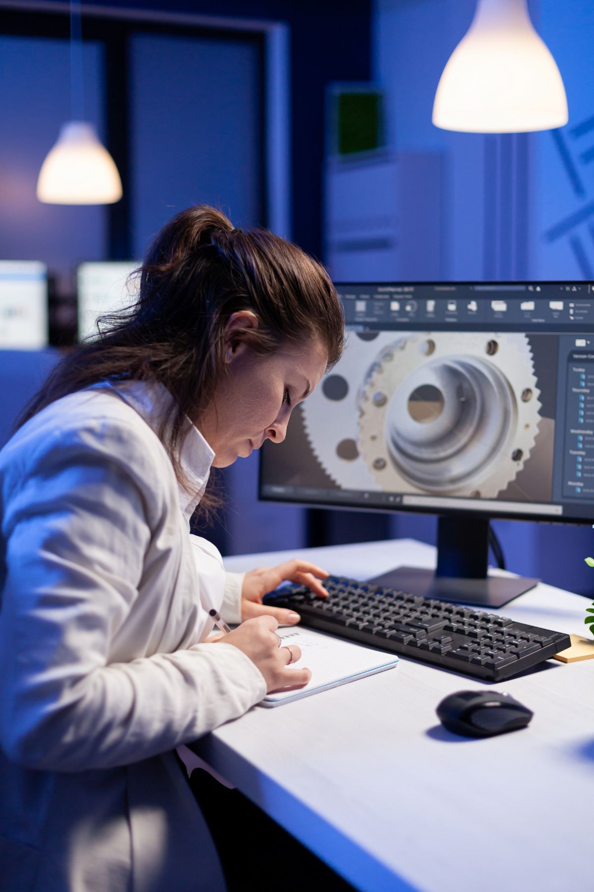 Engineer working at computer.