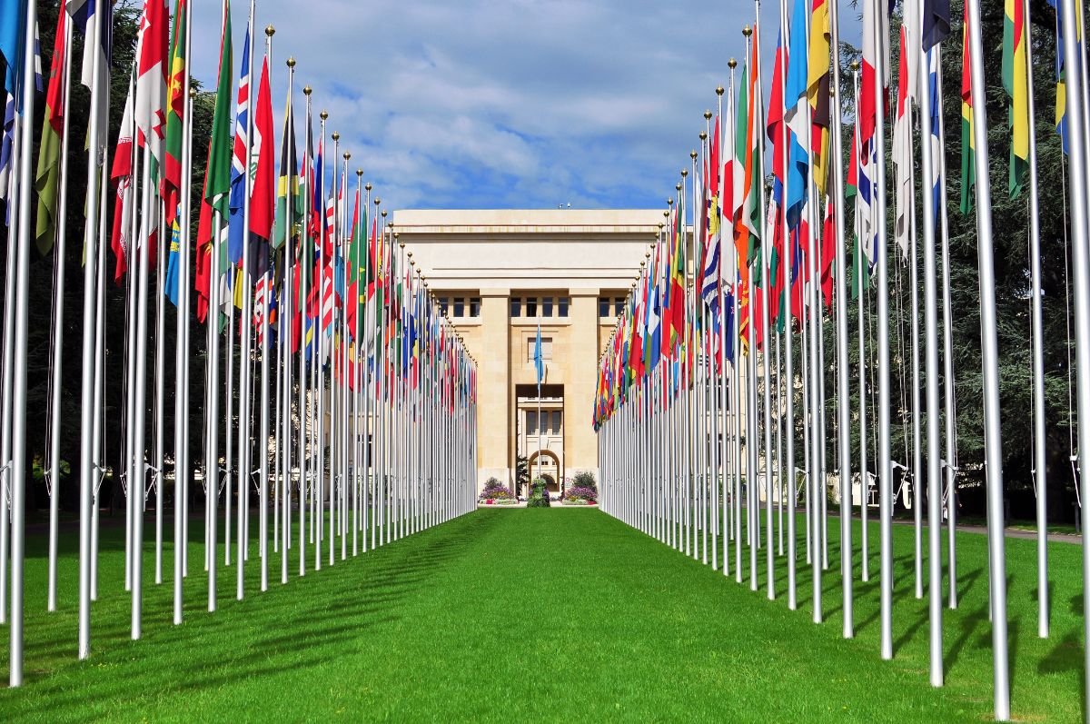 United Nations building.