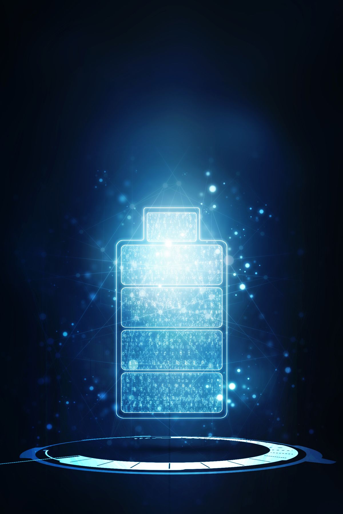 Graphic of battery storing energy.