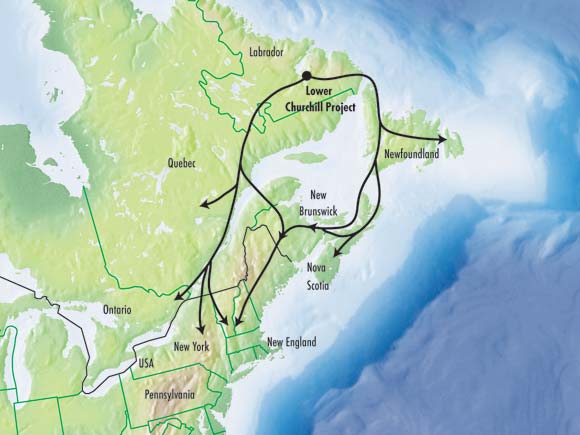 Figure 5.3 - Lower Churchill Project Potential Export Routes