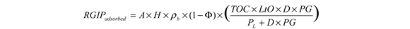 Equation used to estimate adsorbed raw gas in place