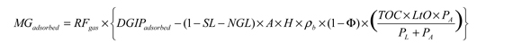 Equation used to estimate marketable adsorbed dry gas