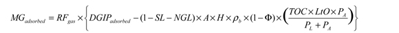 Équation utilisée pour estimer le gaz sec commercialisable adsorbé