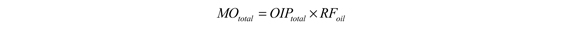Equation used to estimate marketable oil