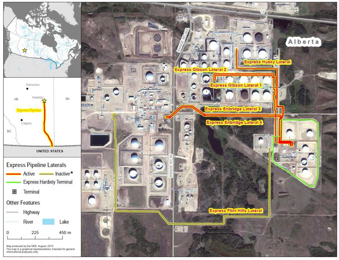 Figure 2: Express Pipeline – Hardisty Terminal and Laterals