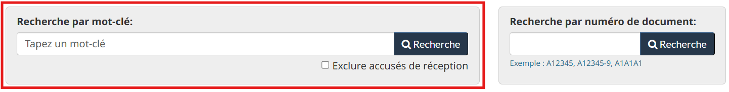 Où effectuer une recherche par mot-clé.