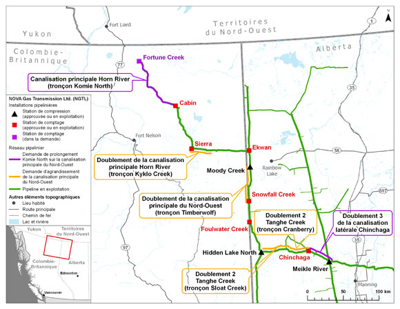 Carte du projet de prolongement de Komie North