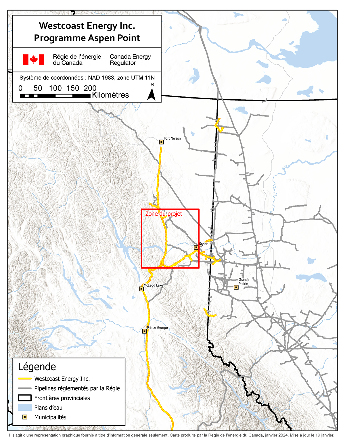 Carte – NOVA Gas Transmission Ltd. – Projet visant la station de comptage au point de réception Wilkin Lake