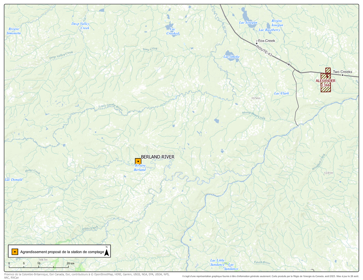 Carte – NOVA Gas Transmission Ltd. – Carte – Agrandissement proposé de la station de comptage