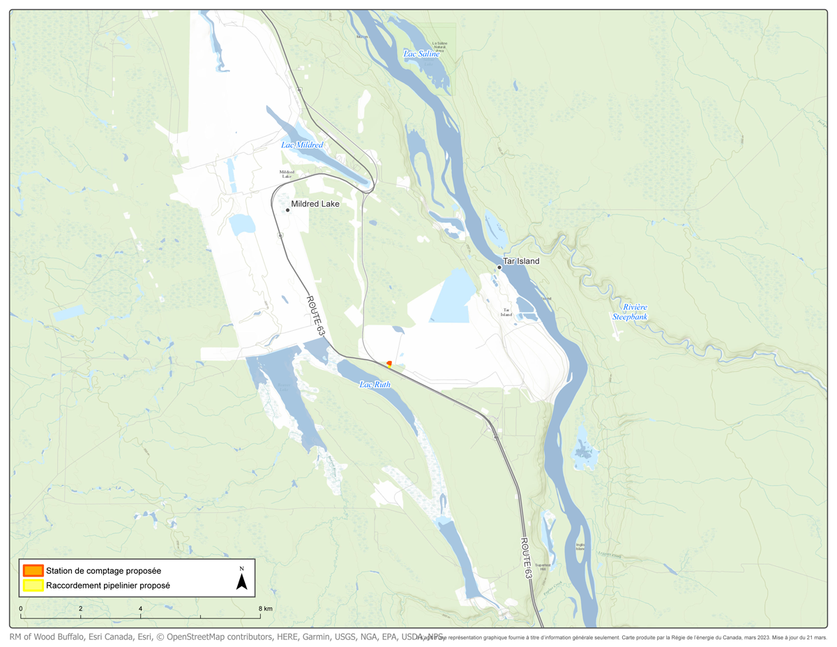 Carte – NOVA Gas Transmission Ltd. – Projet de station de comptage au point de vente Mildred Lake West