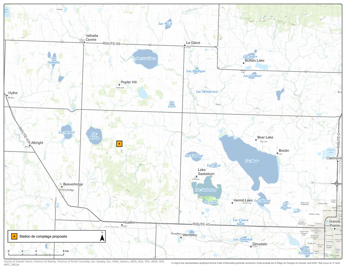 Carte – NOVA Gas Transmission Ltd. – Projet visant la station de comptage au point de réception Wilkin Lake