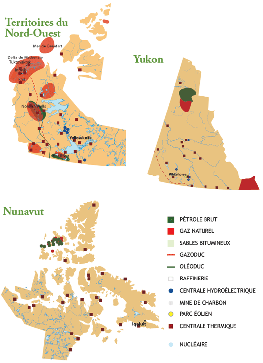 Emplacement des ressources renouvelables et non renouvelables et de l’infrastructure énergétique