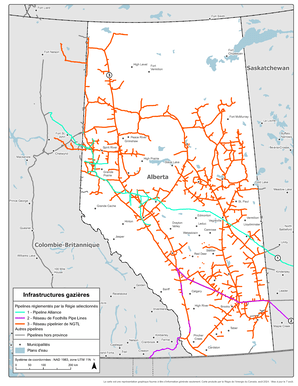 Figure 4 – Carte des infrastructures du gaz naturel