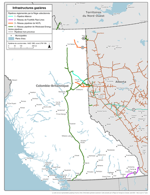 Figure 4 – Carte des infrastructures du gaz naturel