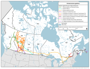 Figure 4 – Carte des infrastructures du gaz naturel