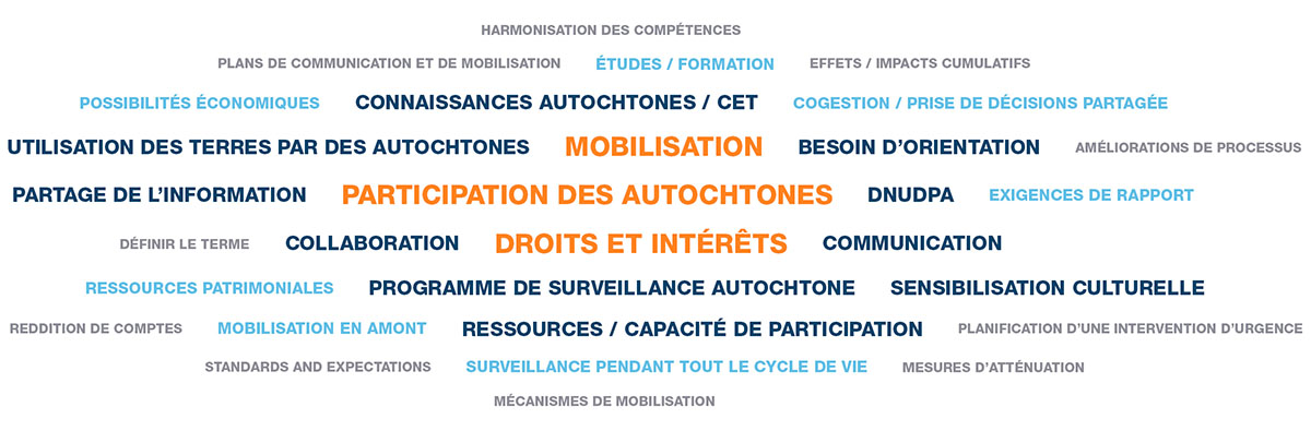 Nuage de mots sur des thèmes communs à la phase 1 de la mobilisation