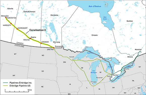 Figure 1 : Canalisation 2 d'Enbridge